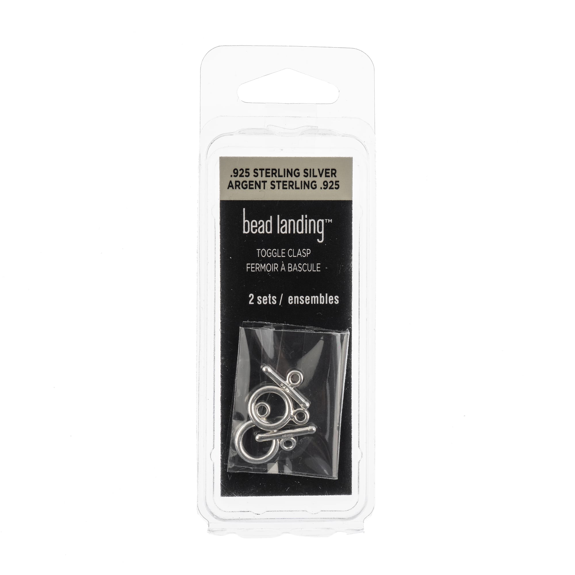6 Packs: 2 ct. (12 total) 13mm Sterling Silver Round Toggle Clasps by Bead Landing™